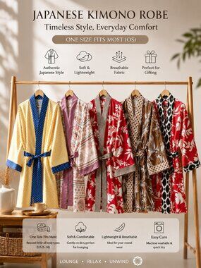 Silk-Feel Paisley Kimono Robe
